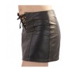 Women Laced Teaser Leather Mini Skirt 